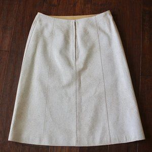 Vintage Chanel Ivory Lambskin Skirt, Silk Lining